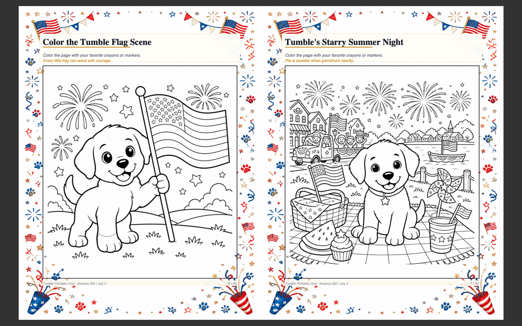 Tumble 250 Printable Pack #1 — Single Activity Pack