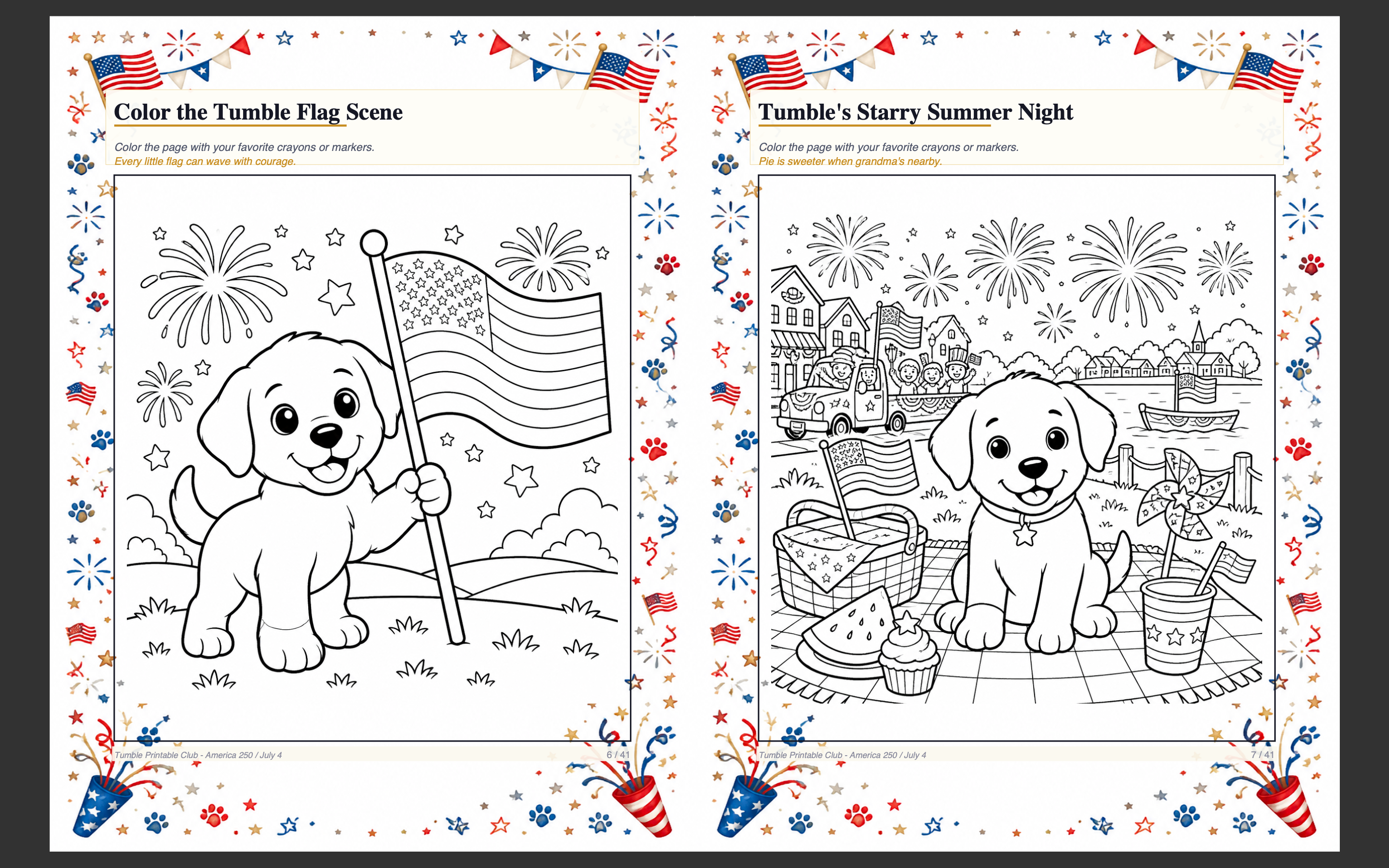 Tumble 250 Printable Pack #1 — Single Activity Pack